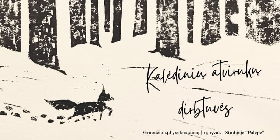 Lino raižinio kalėdinių atvirukų dirbtuvės: lėtas sekmadienis Vilniuje