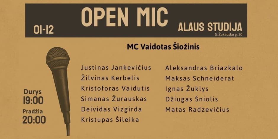 Open mic Alaus studija