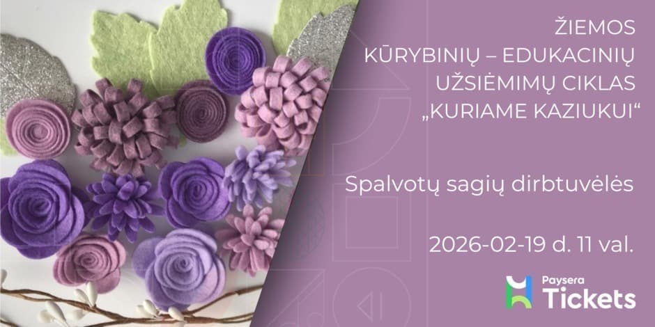 Spalvotų sagių dirbtuvėlės