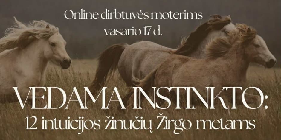 VEDAMA INSTINKTO. Online intuicijos lavinimo dirbtuvės moterims