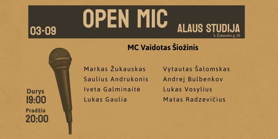 Open mic Alaus studija