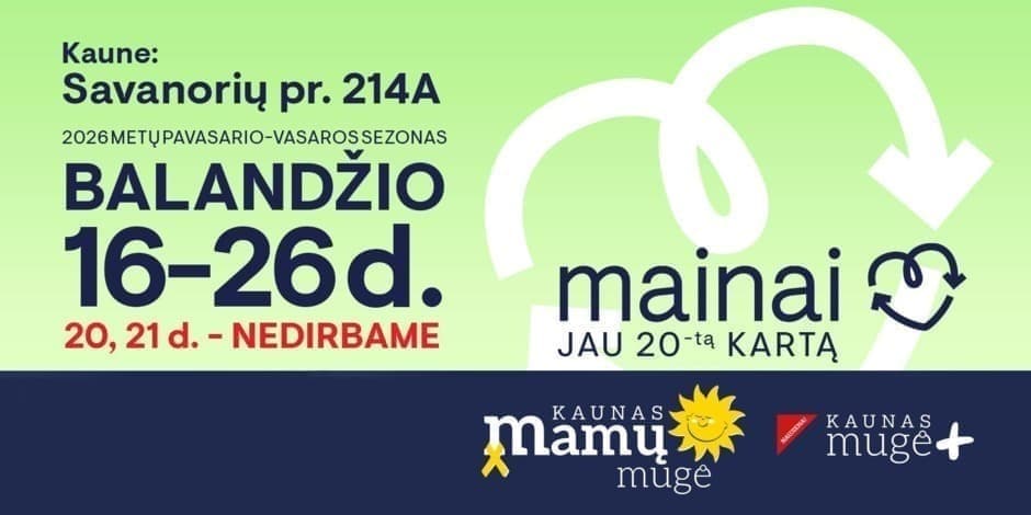 Kauno Mamų mugė ir Mugė PLIUS 2026 pavasario-vasaros sezonas