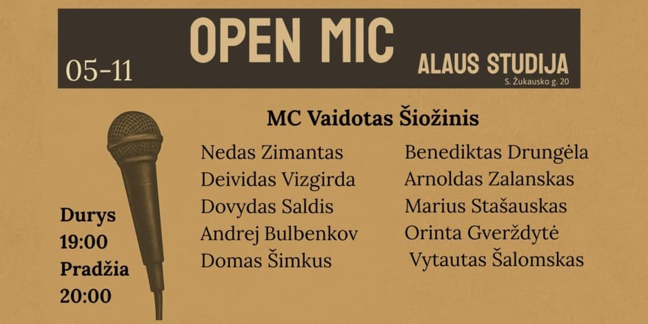 Open mic Alaus studija