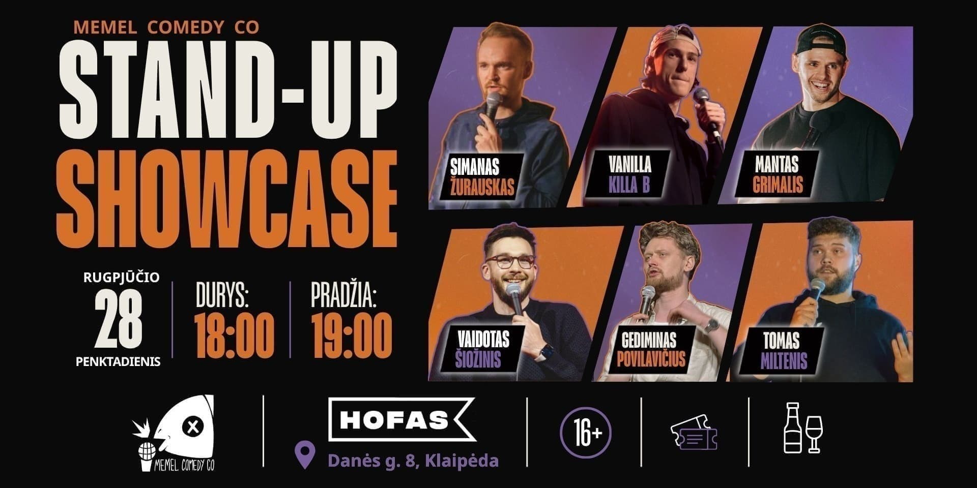 Memel Comedy Co - STAND UP Showcase / HOFAS - Klaipėda / 08.28