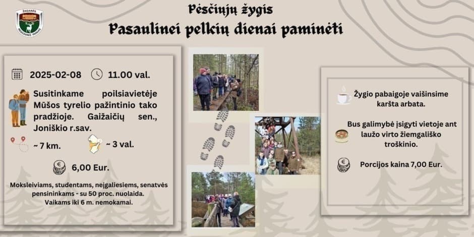 Pėsčiųjų žygis Mūšos tyrelio pažintiniu taku