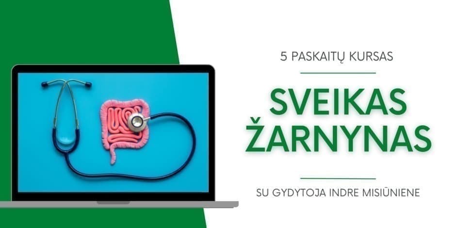 5 online paskaitų kursas SVEIKAS ŽARNYNAS