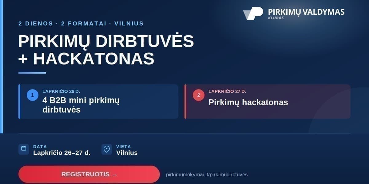 4 Mini B2B pirkimų dirbtuvės + Hackatonas Vilnius