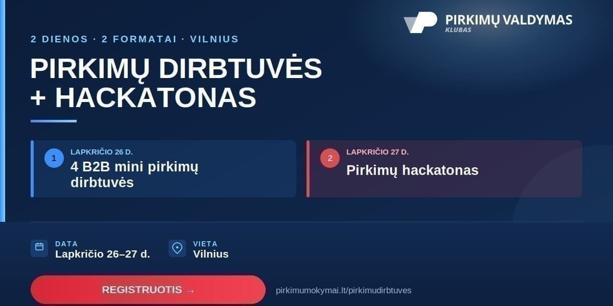 4 Mini B2B pirkimų dirbtuvės + Hackatonas Vilnius