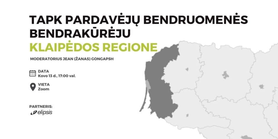 Tapk pardavėjų bendruomenės bendrakūrėju Klaipėdos regione