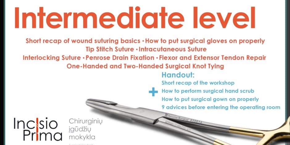 Incisio Prima Surgical Workshop - INTERMEDIATE LEVEL in Vilnius