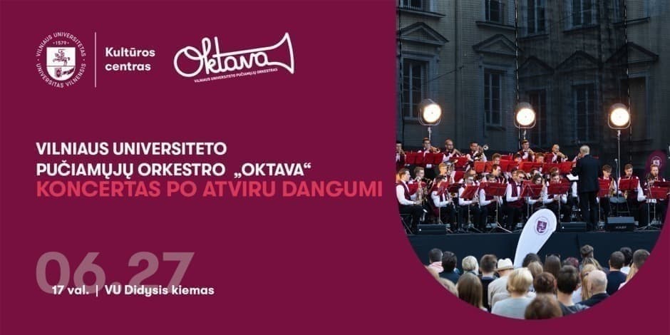 Didysis VU pučiamųjų orkestro „Oktava“ vasaros koncertas po atviru dangumi